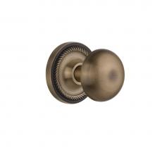 Nostalgic Warehouse 702575 - Nostalgic Warehouse Rope Rosette Privacy New York Door Knob in Antique Brass