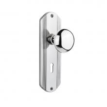 Nostalgic Warehouse 702605 - Nostalgic Warehouse Deco Plate with Keyhole Privacy New York Door Knob in Bright Chrome