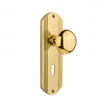 Nostalgic Warehouse 702610 - Nostalgic Warehouse Deco Plate with Keyhole Privacy New York Door Knob in Polished Brass