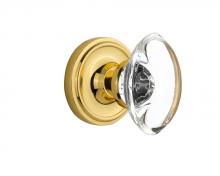 Nostalgic Warehouse 702731 - Nostalgic Warehouse Classic Rosette Double Dummy Oval Clear Crystal Glass Door Knob in Unlacquered