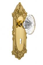 Nostalgic Warehouse 702849 - Nostalgic Warehouse Victorian Plate with Keyhole Double Dummy Oval Fluted Crystal Glass Door Knob