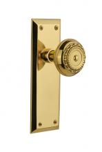 Nostalgic Warehouse 702906 - Nostalgic Warehouse New York Plate Single Dummy Meadows Door Knob in Unlacquered Brass