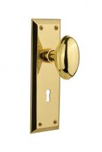 Nostalgic Warehouse 702918 - Nostalgic Warehouse New York Plate with Keyhole Single Dummy Homestead Door Knob in Unlacquered Br