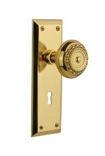 Nostalgic Warehouse 702919 - Nostalgic Warehouse New York Plate with Keyhole Single Dummy Meadows Door Knob in Unlacquered Bras