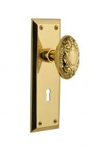 Nostalgic Warehouse 702921 - Nostalgic Warehouse New York Plate with Keyhole Single Dummy Victorian Door Knob in Unlacquered Br