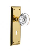 Nostalgic Warehouse 702928 - Nostalgic Warehouse New York Plate with Keyhole Single Dummy Round Clear Crystal Glass Door Knob i