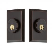 Nostalgic Warehouse 703963 - Nostalgic Warehouse New York Plate Double Cylinder Deadbolt in Timeless Bronze