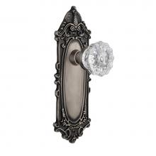 Nostalgic Warehouse 704114 - Nostalgic Warehouse Victorian Plate Passage Crystal Glass Door Knob in Antique Pewter