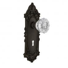 Nostalgic Warehouse 704121 - Nostalgic Warehouse Victorian Plate with Keyhole Privacy Crystal Glass Door Knob in Oil-Rubbed Bro