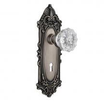 Nostalgic Warehouse 704122 - Nostalgic Warehouse Victorian Plate with Keyhole Passage Crystal Glass Door Knob in Antique Pewter