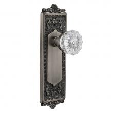 Nostalgic Warehouse 704160 - Nostalgic Warehouse Egg & Dart Plate Privacy Crystal Glass Door Knob in Antique Pewter