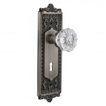 Nostalgic Warehouse 704168 - Nostalgic Warehouse Egg & Dart Plate with Keyhole Privacy Crystal Glass Door Knob in Antique P