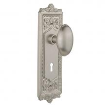 Nostalgic Warehouse 704202 - Nostalgic Warehouse Egg & Dart Plate with Keyhole Privacy Homestead Door Knob in Satin Nickel