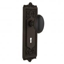 Nostalgic Warehouse 704203 - Nostalgic Warehouse Egg & Dart Plate with Keyhole Privacy Homestead Door Knob in Oil-Rubbed Br