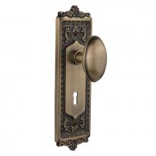 Nostalgic Warehouse 704204 - Nostalgic Warehouse Egg & Dart Plate with Keyhole Privacy Homestead Door Knob in Antique Brass