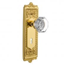 Nostalgic Warehouse 704248 - Nostalgic Warehouse Egg & Dart Plate with Keyhole Privacy Waldorf Door Knob in Polished Brass