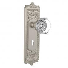 Nostalgic Warehouse 704256 - Nostalgic Warehouse Egg & Dart Plate with Keyhole Passage Waldorf Door Knob in Satin Nickel