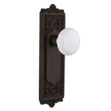 Nostalgic Warehouse 704273 - Nostalgic Warehouse Egg & Dart Plate Privacy White Porcelain Door Knob in Oil-Rubbed Bronze