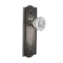 Nostalgic Warehouse 704304 - Nostalgic Warehouse Meadows Plate Privacy Crystal Glass Door Knob in Antique Pewter