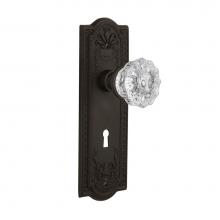 Nostalgic Warehouse 704315 - Nostalgic Warehouse Meadows Plate with Keyhole Passage Crystal Glass Door Knob in Oil-Rubbed Bronz