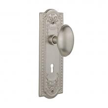 Nostalgic Warehouse 704346 - Nostalgic Warehouse Meadows Plate with Keyhole Privacy Homestead Door Knob in Satin Nickel