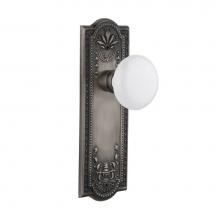 Nostalgic Warehouse 704416 - Nostalgic Warehouse Meadows Plate Privacy White Porcelain Door Knob in Antique Pewter