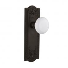 Nostalgic Warehouse 704417 - Nostalgic Warehouse Meadows Plate Privacy White Porcelain Door Knob in Oil-Rubbed Bronze