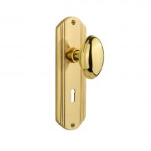 Nostalgic Warehouse 704432 - Nostalgic Warehouse Deco Plate with Keyhole Privacy Homestead Door Knob in Polished Brass