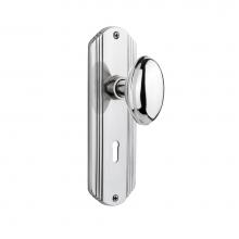 Nostalgic Warehouse 704433 - Nostalgic Warehouse Deco Plate with Keyhole Privacy Homestead Door Knob in Bright Chrome