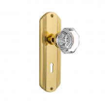 Nostalgic Warehouse 704440 - Nostalgic Warehouse Deco Plate with Keyhole Privacy Waldorf Door Knob in Polished Brass