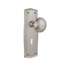 Nostalgic Warehouse 704449 - Nostalgic Warehouse Prairie Plate with Keyhole Privacy New York Door Knob in Satin Nickel