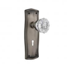 Nostalgic Warehouse 704464 - Nostalgic Warehouse Prairie Plate with Keyhole Privacy Crystal Glass Door Knob in Antique Pewter