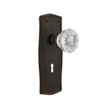 Nostalgic Warehouse 704466 - Nostalgic Warehouse Prairie Plate with Keyhole Privacy Crystal Glass Door Knob in Oil-Rubbed Bronz