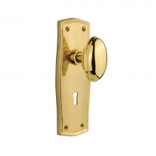 Nostalgic Warehouse 704480 - Nostalgic Warehouse Prairie Plate with Keyhole Privacy Homestead Door Knob in Polished Brass