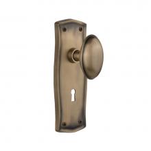 Nostalgic Warehouse 704484 - Nostalgic Warehouse Prairie Plate with Keyhole Privacy Homestead Door Knob in Antique Brass