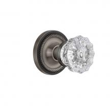 Nostalgic Warehouse 704653 - Nostalgic Warehouse Rope Rosette Privacy Crystal Glass Door Knob in Antique Pewter