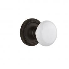 Nostalgic Warehouse 704719 - Nostalgic Warehouse Rope Rosette Passage White Porcelain Door Knob in Oil-Rubbed Bronze