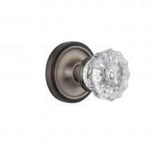 Nostalgic Warehouse 704728 - Nostalgic Warehouse Classic Rosette Passage Crystal Glass Door Knob in Antique Pewter