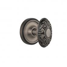 Nostalgic Warehouse 704806 - Nostalgic Warehouse Classic Rosette Privacy Victorian Door Knob in Antique Pewter