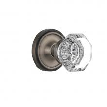 Nostalgic Warehouse 704814 - Nostalgic Warehouse Classic Rosette Privacy Waldorf Door Knob in Antique Pewter