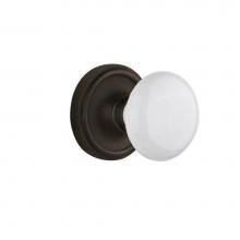 Nostalgic Warehouse 704980 - Nostalgic Warehouse Classic Rosette Interior Mortise White Porcelain Door Knob in Oil-Rubbed Bronz