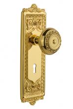 Nostalgic Warehouse 705073 - Nostalgic Warehouse Egg & Dart Plate with Keyhole Passage Meadows Door Knob in Polished Brass