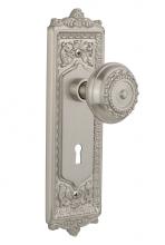 Nostalgic Warehouse 705074 - Nostalgic Warehouse Egg & Dart Plate with Keyhole Passage Meadows Door Knob in Satin Nickel