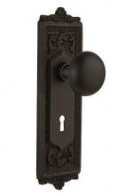 Nostalgic Warehouse 705078 - Nostalgic Warehouse Egg & Dart Plate with Keyhole Passage New York Door Knob in Oil-Rubbed Bro