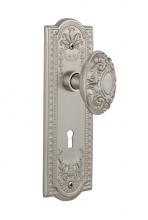 Nostalgic Warehouse 705107 - Nostalgic Warehouse Meadows Plate with Keyhole Passage Victorian Door Knob in Satin Nickel