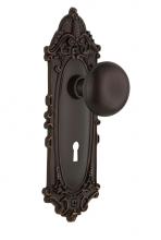 Nostalgic Warehouse 705149 - Nostalgic Warehouse Victorian Plate with Keyhole Passage New York Door Knob in Timeless Bronze