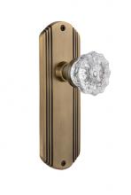 Nostalgic Warehouse 705307 - Nostalgic Warehouse Deco Plate Passage Crystal Glass Door Knob in Antique Brass