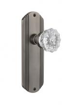 Nostalgic Warehouse 705308 - Nostalgic Warehouse Deco Plate Passage Crystal Glass Door Knob in Antique Pewter