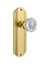 Nostalgic Warehouse 705311 - Nostalgic Warehouse Deco Plate Passage Crystal Glass Door Knob in Polished Brass