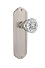 Nostalgic Warehouse 705312 - Nostalgic Warehouse Deco Plate Passage Crystal Glass Door Knob in Satin Nickel